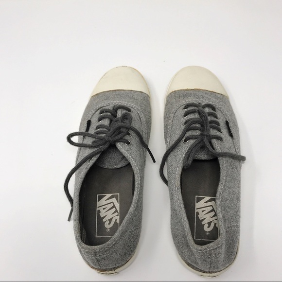 Vans Grey Flannel Rubber Toe Lace Up Sneakers Sz 8 - Picture 2 of 8